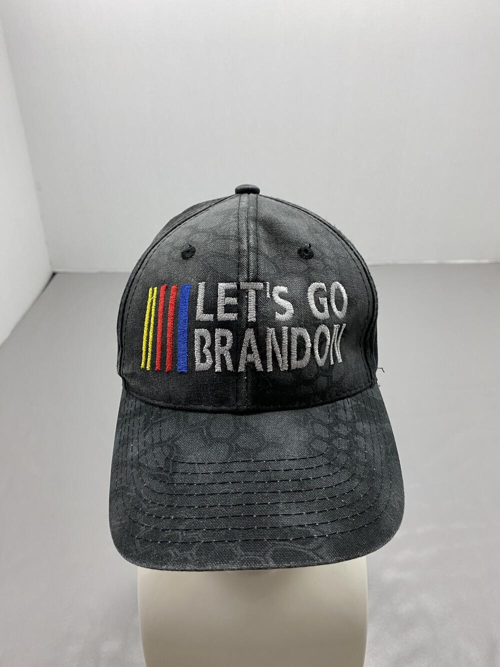 Hat Cap Strap Back One Size Black Port Authority LET'S GO BRANDON Embroidered